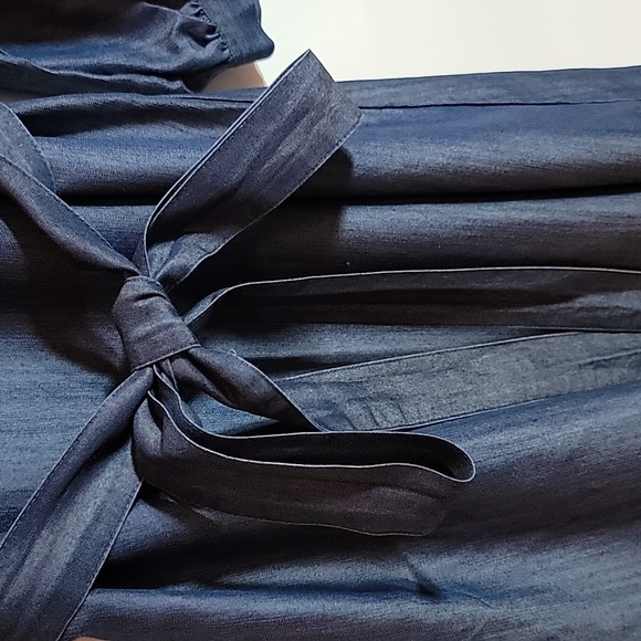 NY & COMPANY EVA MENDEZ | Tie Waist Denim Look Dress - Picture 4 of 7